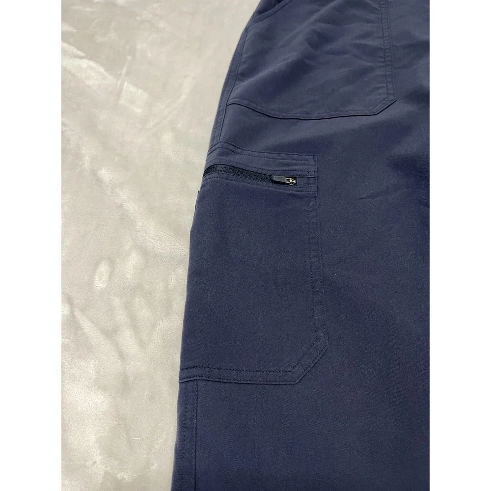 Figs Scrubs Pants Adult  2XL Tall Navy Straight Leg Cargo Technical Collection